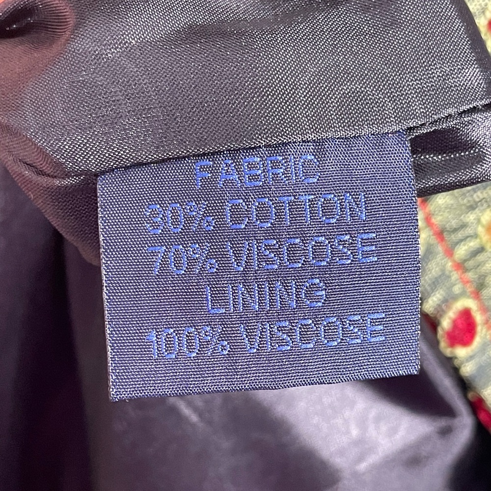 Vintage lulu h floral iridescent green unique coat button down size m - Picture 13 of 16